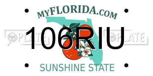 106RIU Florida License Plate