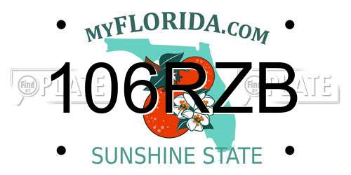 106RZB Florida License Plate