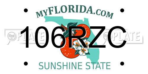 106RZC Florida License Plate