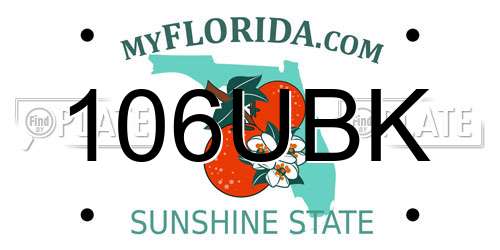 106UBK Florida License Plate
