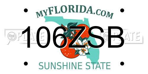106ZSB Florida License Plate