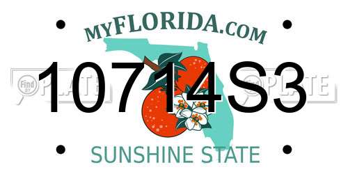 10714S3 Florida License Plate