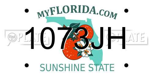 1073JH Florida License Plate