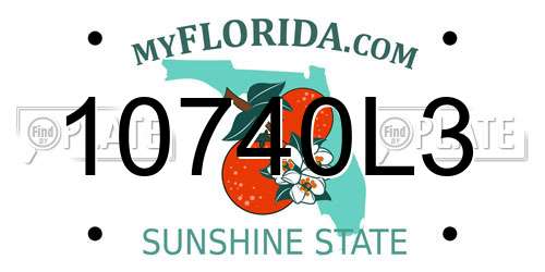 10740L3 Florida License Plate