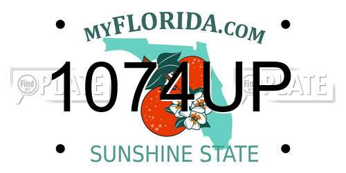 1074UP Florida License Plate