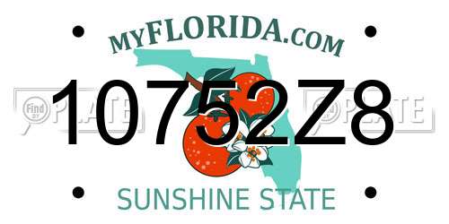 10752Z8 Florida License Plate