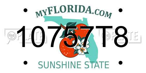10757T8 Florida License Plate