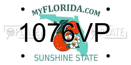 1076VP Florida License Plate