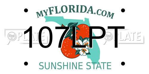 107LPT Florida License Plate