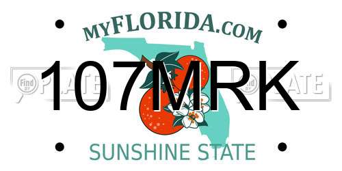 107MRK Florida License Plate