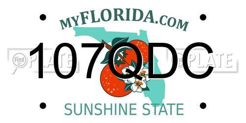 107QDC Florida License Plate