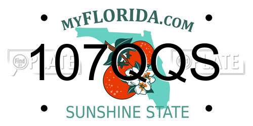 107QQS Florida License Plate