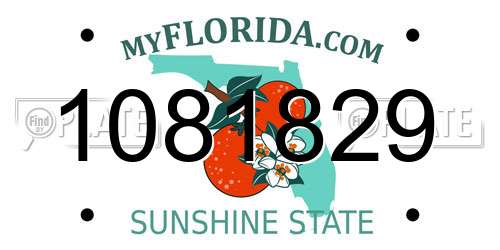 1081829 Florida License Plate