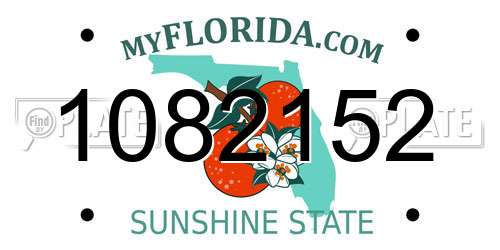 1082152 Florida License Plate