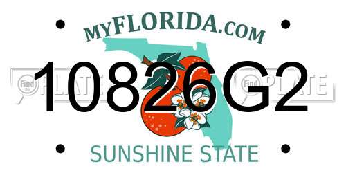 10826G2 Florida License Plate