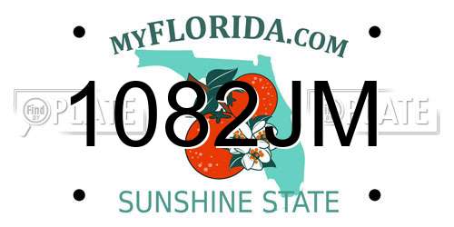 1082JM Florida License Plate