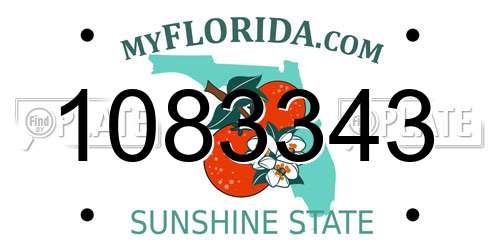 1083343 Florida License Plate