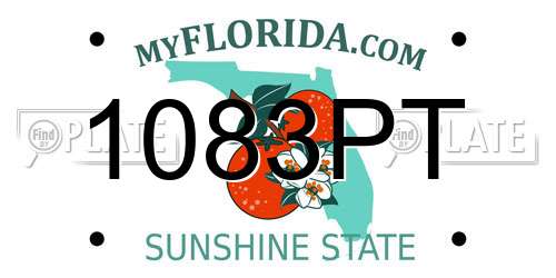1083PT Florida License Plate