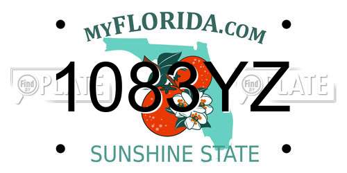 1083YZ Florida License Plate