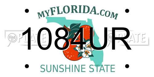 1084UR Florida License Plate