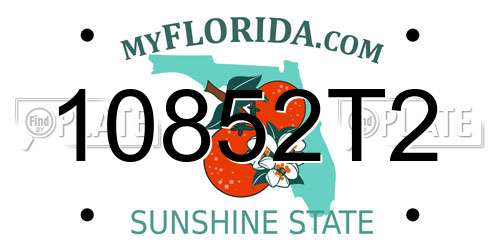 10852T2 Florida License Plate