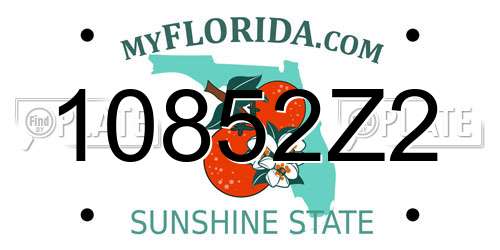 10852Z2 Florida License Plate