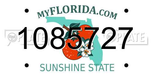 1085727 Florida License Plate