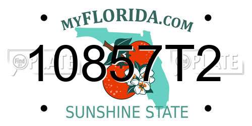 10857T2 Florida License Plate