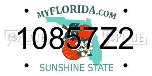 10857Z2 Florida License Plate