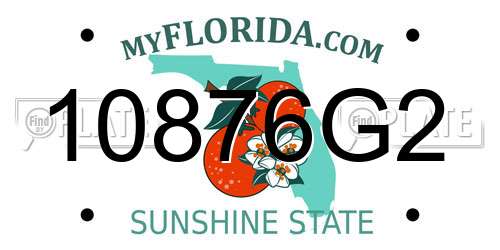 10876G2 Florida License Plate