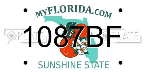 1087BF Florida License Plate