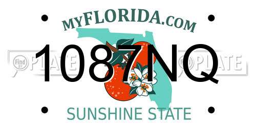1087NQ Florida License Plate
