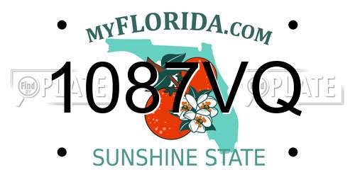 1087VQ Florida License Plate