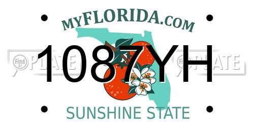 1087YH Florida License Plate