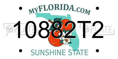 10882T2 Florida License Plate