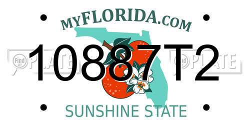 10887T2 Florida License Plate