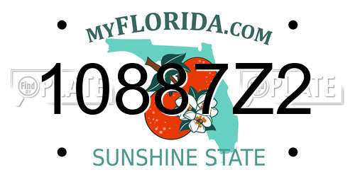 10887Z2 Florida License Plate