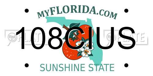 108CIUS Florida License Plate
