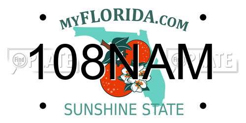 108NAM Florida License Plate