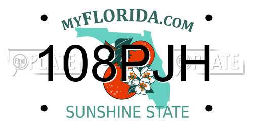 108PJH Florida License Plate