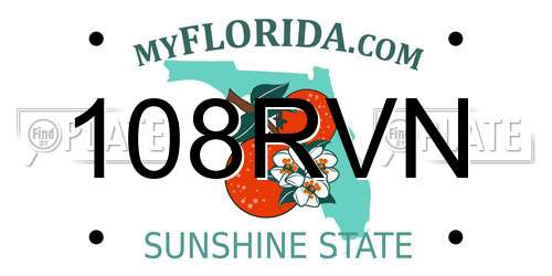 108RVN Florida License Plate