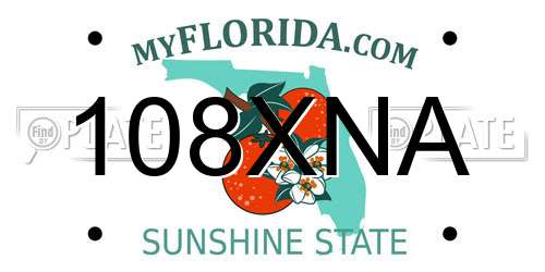 108XNA Florida License Plate