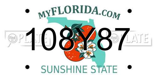 108Y87 Florida License Plate