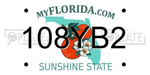 108YB2 Florida License Plate