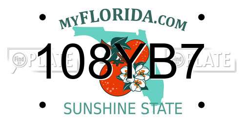108YB7 Florida License Plate