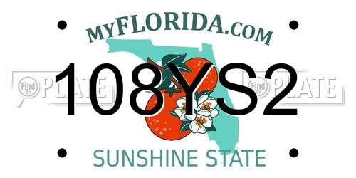 108YS2 Florida License Plate