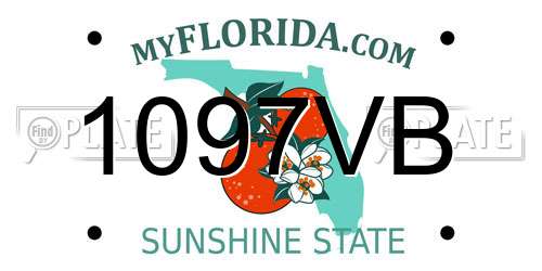 1097VB Florida License Plate