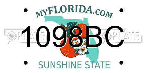 1098BC Florida License Plate