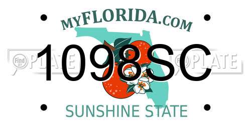 1098SC Florida License Plate
