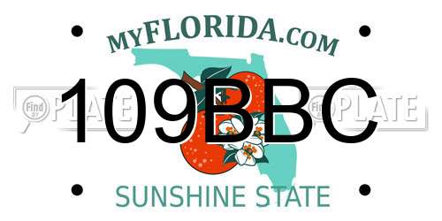 109BBC Florida License Plate